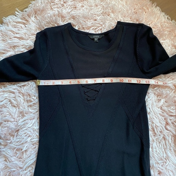 Guess Black Long Sleeve Form Fitting Mini Cocktail Dress Medium - Picture 10 of 13